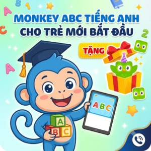 Học tiếng Anh Monkey ABC trọn đời chỉ 1099k tặng Super Duolingo