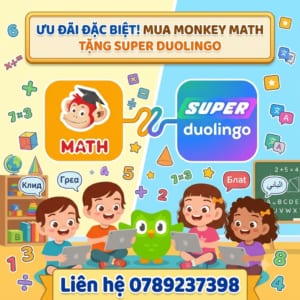 Mua Monkey Math trọn đời tặng Super Duolingo